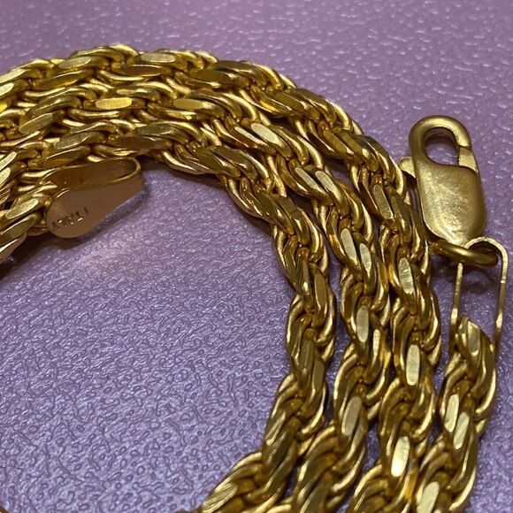 💛 Gold Vermeil Thick Italian Crafted Chain - Picture 2 of 7